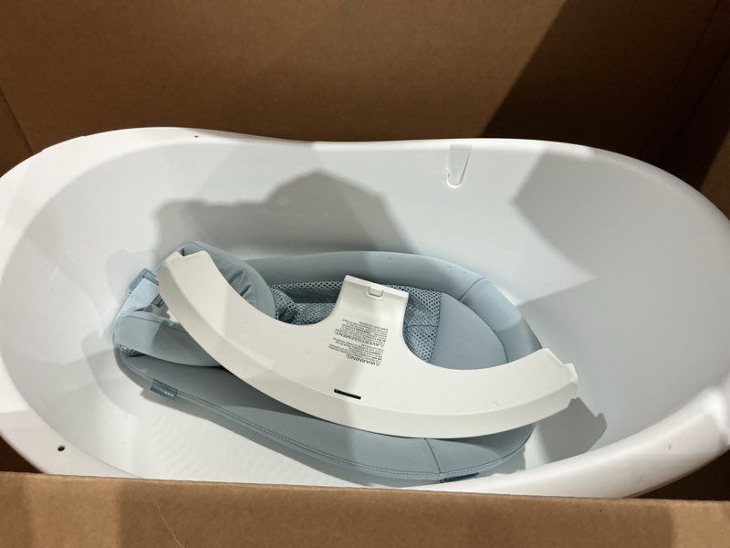 Condition photo showing Good Condition for skip hop baby bath tub 4-in-1 grow with baby infant to toddler bathtub with supportive sling and sit-up support wave age 0m+ wave tub