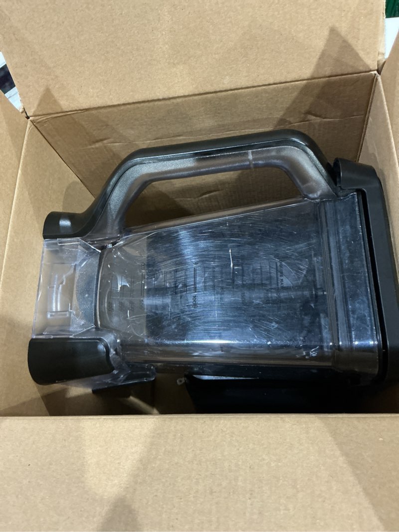 Condition photo showing As Is for ninja professional plus blender | max power smoothie blender, ice cream maker, frozen drink mixer & margarita machine | 3 auto iq™ presets, 1400 w, 72oz total crushing pitcher | dark grey, bn701 72 oz. blender + total crushing pitcher