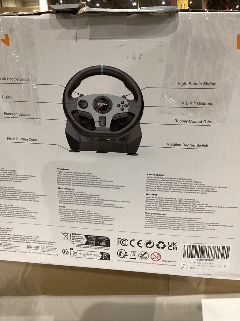 Condition photo showing Good Condition for PXN Gaming Racing Wheel V9 Steering Wheel 270/900° Car Simulation with Pedal and Shifter, Paddle Shifters Driving Wheel for PC, PS4, Xbox One, Xbox Series X|S, Switch