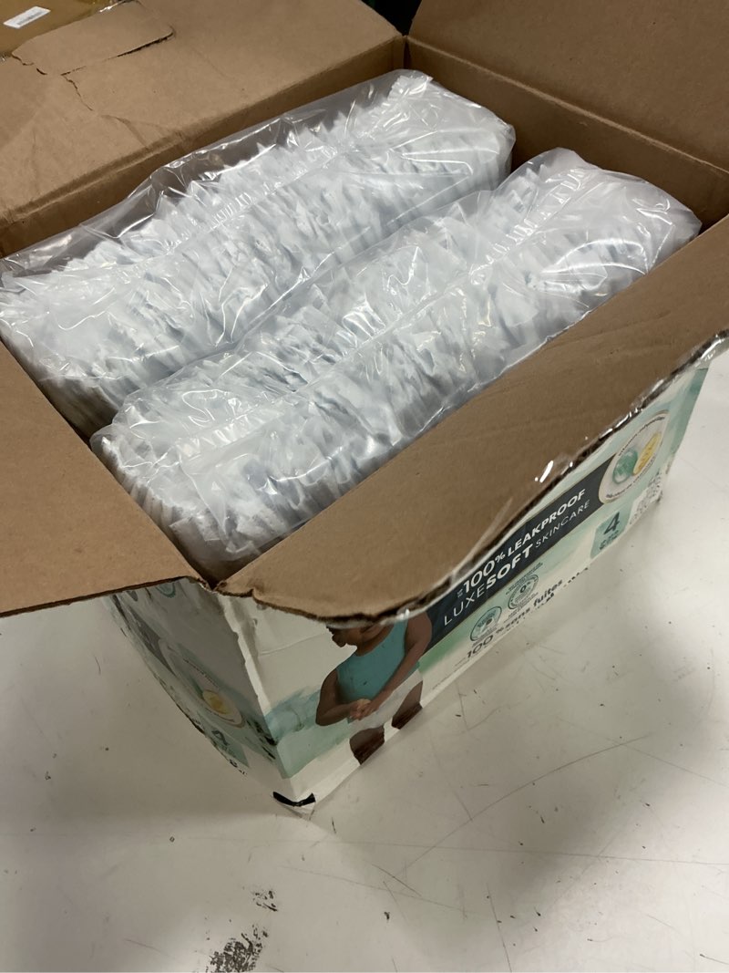 Condition photo showing New/Like New for (size:4) pampers pure protection baby diapers, size 4 (22-37 lbs), 58 count, up to 100% leakproof, premium plant-based skin protection, hypoallergenic soft diapers size 4 58
