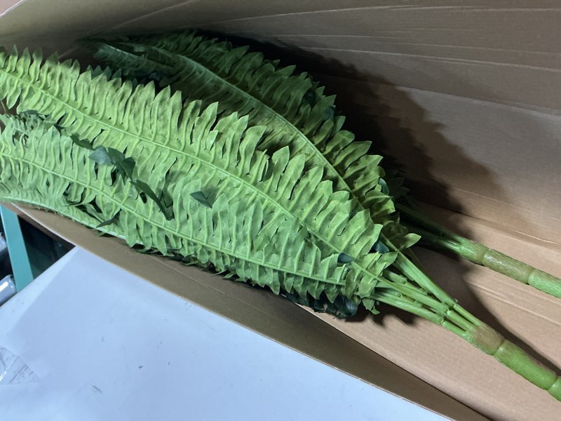 Condition photo showing Good Condition for 42" artificial boston fern large bush plants, 2 bundles of fake ferns with 65 fronds for outdoors home decor 42" 2 pcs