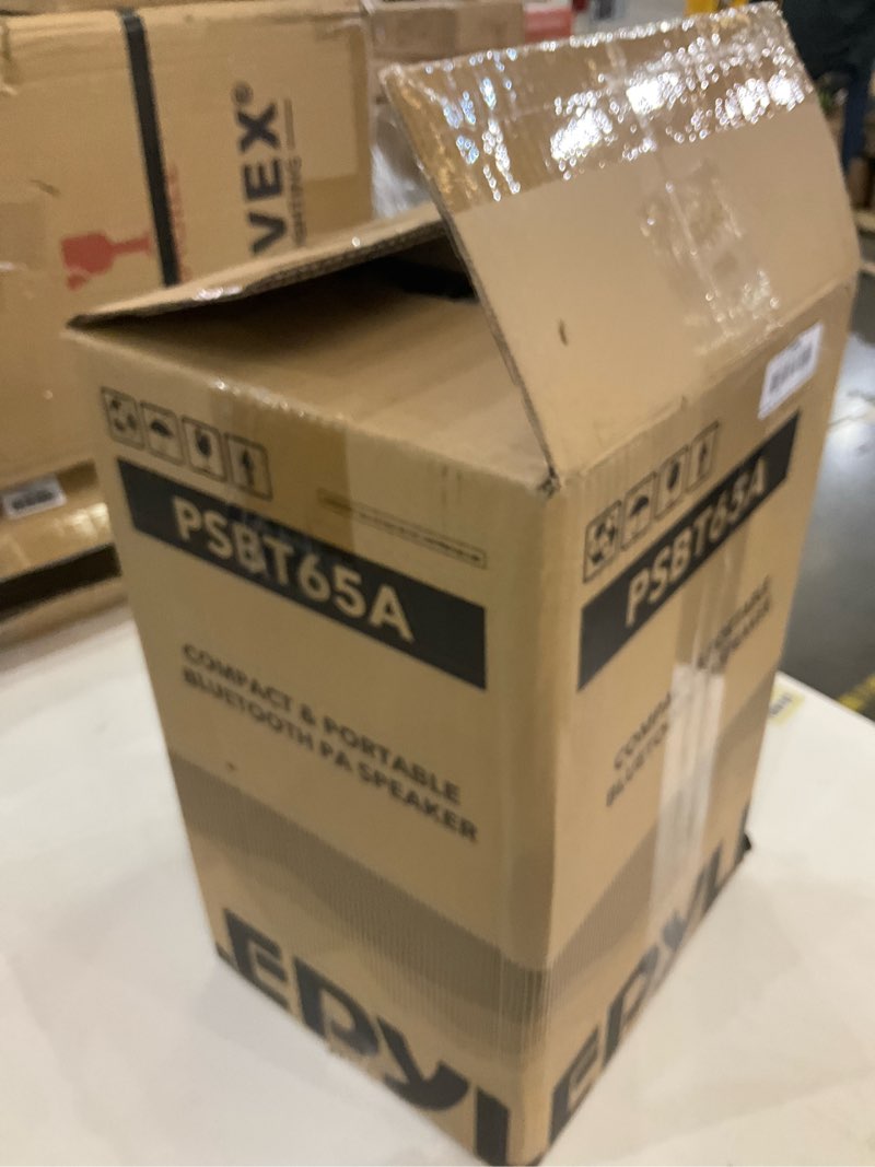 Condition photo showing As Is for Pyle Portable Bluetooth PA Speaker System - Indoor Outdoor Karaoke Sound System w/Wireless Mic, Audio Recording, Rechargeable Battery, USB/SD Reader, Stand Mount, for Party, Crowd Control - Pyle