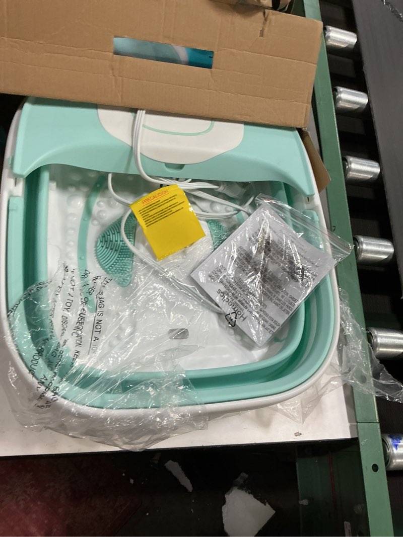 Condition photo showing New/Like New for HoMedics Smart Space Elite Footbath with Heat Boost, Collapsible, Invigorating Bubble Massage, 3 Pedicure Attachments, Safe to Use Bath Salts, Patented Safety-Lock System, Ergonomic