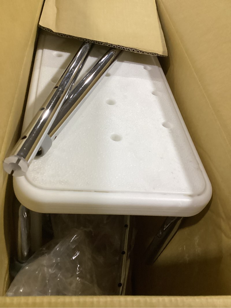 Condition photo showing As Is for platinum health sit-don't trip. roundabout™ rotating bathtub transfer seat for elderly, seniors, handicap and disabled. safer than tub safety rail or grab bar assist handle.