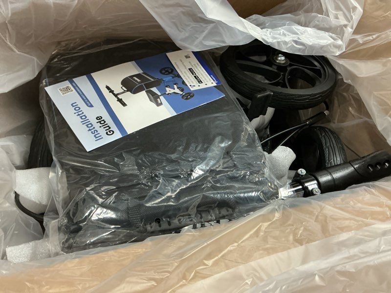 Condition photo showing New/Like New for knee scooter?knee scooter for adults for foot surgery?knee walker for foot injuries compact crutch alternative with dual braking system (blue)
