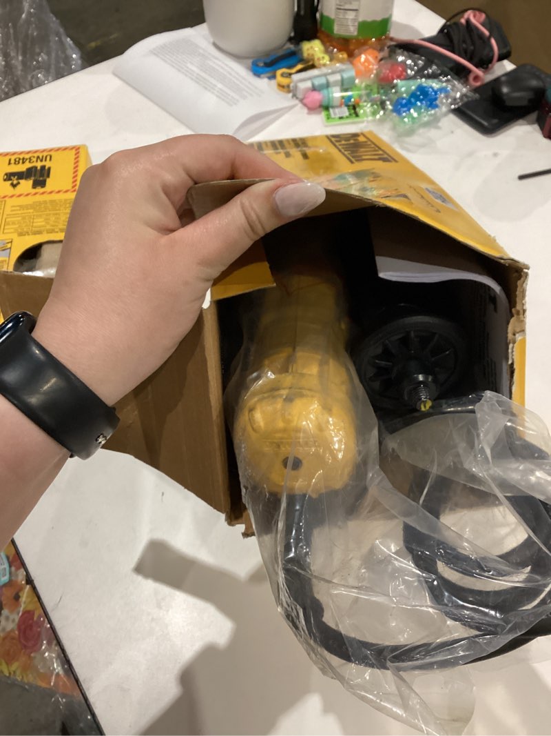 Condition photo showing As Is for DEWALT Angle Grinder, 4.5 Inch, 11 Amp, 11,000 rpm, With Paddle Switch, Ergonomic Compact Design Grinder Tool (DWE402) Angle Grinder only