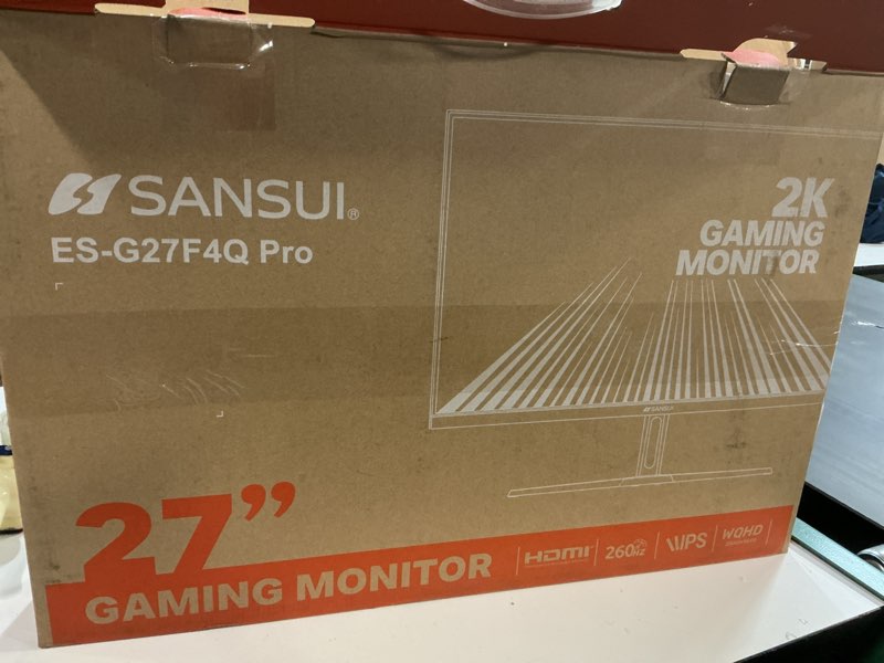 Condition photo showing Working Condition Verified for SANSUI Gaming Monitor 27" 1440p 260hz/240hz WQHD 2K - Fast IPS 1ms FreeSync Premium ?DCI-P3 98% ?sRGB130% ?HDR10 ?2×DisplayPort 1.4?2×HDMI2.0 PC Gaming Monitor with Crosshair 27 Inch WQHD 260Hz IPS Gaming