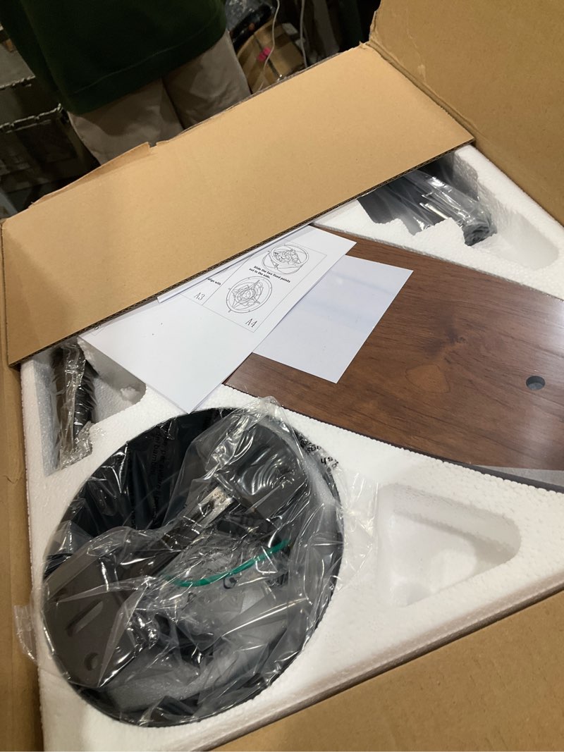 Condition photo showing New/Like New for Ceiling Fans with Lights-Crystal Ceiling Fan,52" Low Profile and Remote Control, Flush Mount, Reversible, 3CCT, Dimmable, Noiseless, Black Ceiling Fan for Bedroom