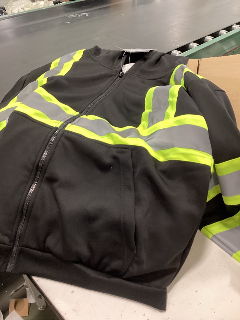 Condition photo showing As Is for Pyramex Safety RSZH34 Series Enhanced Visibility Black Sweatshirt ANSI Type 0 Class 1 With Reflective Contrasting Tape Size M X-Large