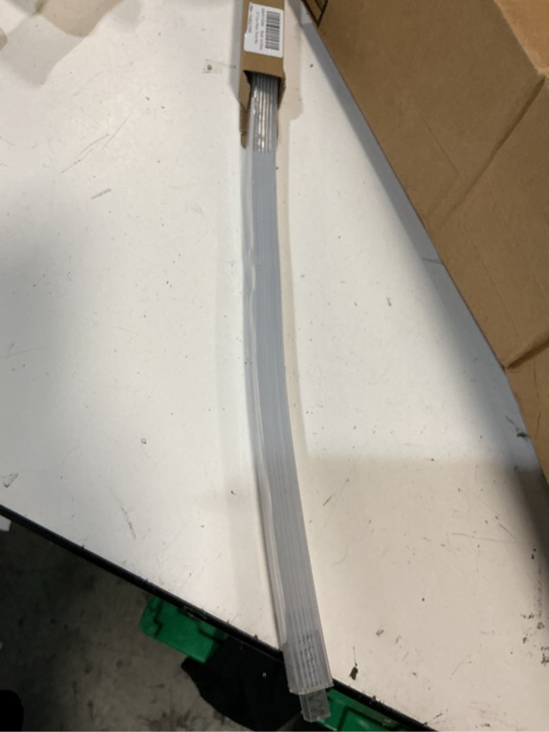 Condition photo showing As Is for 24 inch clear replacement towel bar for ceramic holder - cut to fit any size, spring loaded adjustable plastic towel rod for porcelain holders, no demolition installation