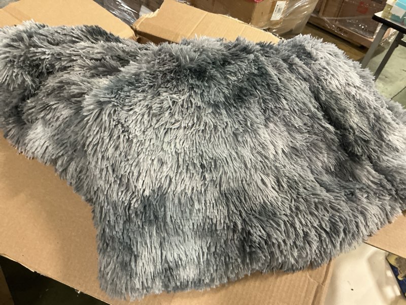 Condition photo showing Good Condition for Bedsure GentleSoft Fluffy Sherpa Fleece Faux Fur Blankets Queen Size for Bed, Bedroom Decor Winter Bedding Thick Warm Full Queen Blankets, Fuzzy Plush Soft Heavy Mink Cozy Gifts, Tie Dye Grey, 90x90 01- Tie Dye Grey Queen (90" x 90")