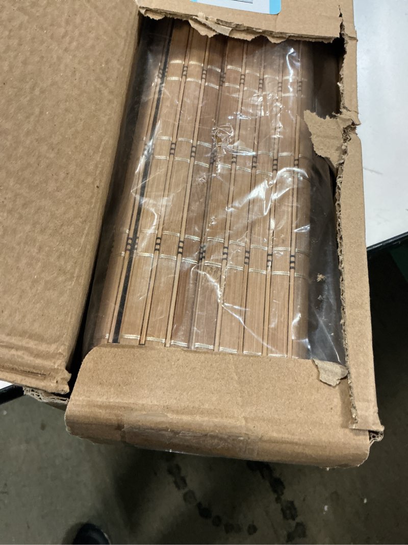 Condition photo showing Good Condition for LazBlinds No Tools No Drill Cordless Bamboo Roman Shades, Light Filtering Window Treatment, Roll Up Bamboo Blinds for Windows 29'' W x 64'' H, Brown Light Filtering-brown206 29" W x 64" H