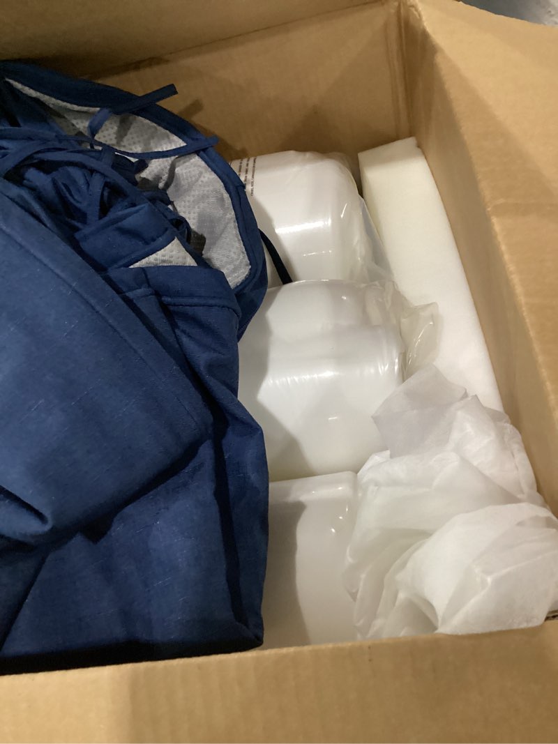 Condition photo showing Good Condition for aaaaacessories outdoor seat cushions for chairs, one-piece design, fade-resistant, waterproof patio furniture replacement cushions, 20" x 20" x 3" + 20" x 24" x 3", navy blue navy blue 20"x20"x3"/20"x24"x3"