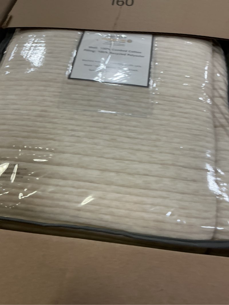 Condition photo showing Good Condition for meadow park super soft cotton heathered jersey bed blanket for couch sofa and bed, queen size 92” x 96”, 420gsm, medium weight, year round use, taupe. queen (u.s. standard) taupe