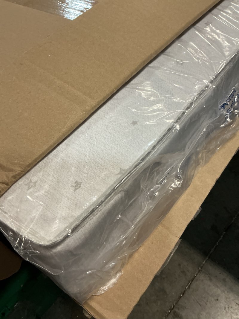 Condition photo showing New/Like New for delta children twinkle galaxy limited 4-inch mini crib mattress - premium sustainably sourced fiber core - waterproof - greenguard gold certified (non-toxic) - 5 year warranty - made in usa