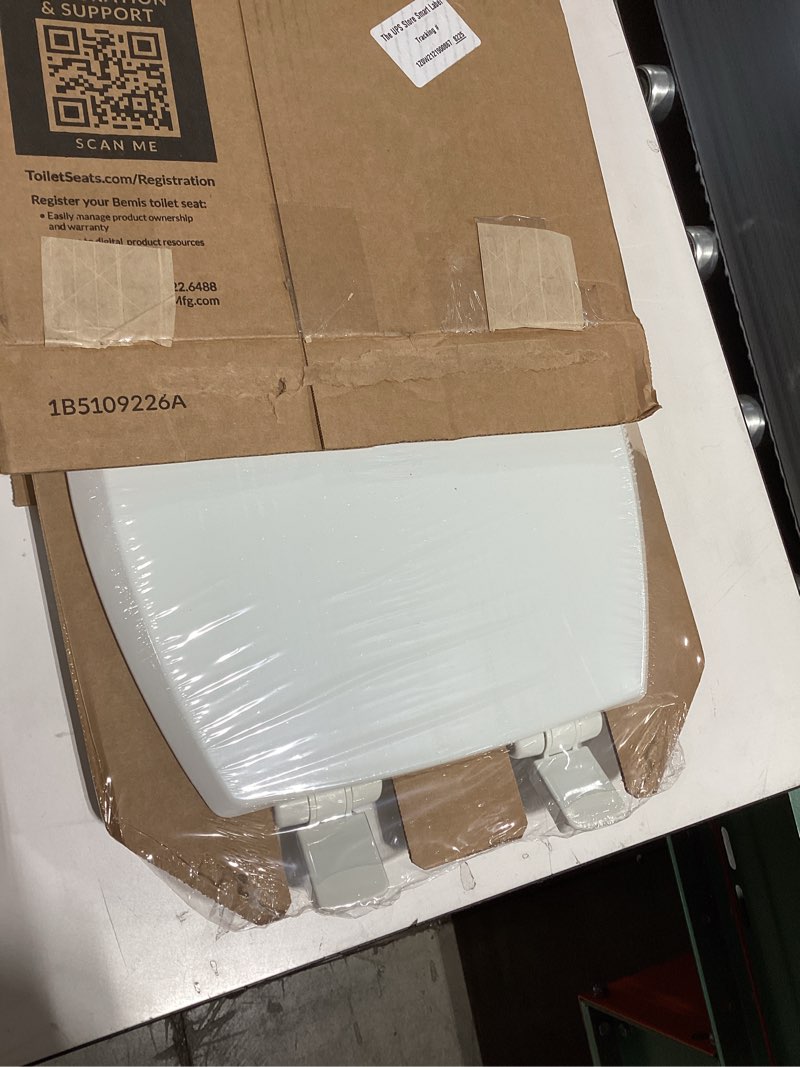 Condition photo showing New/Like New for mayfair cassel slow close toilet seat, easy clean, non slip premium wood seat, easy install, made in usa, elongated, white elongated 1 - toilet seat