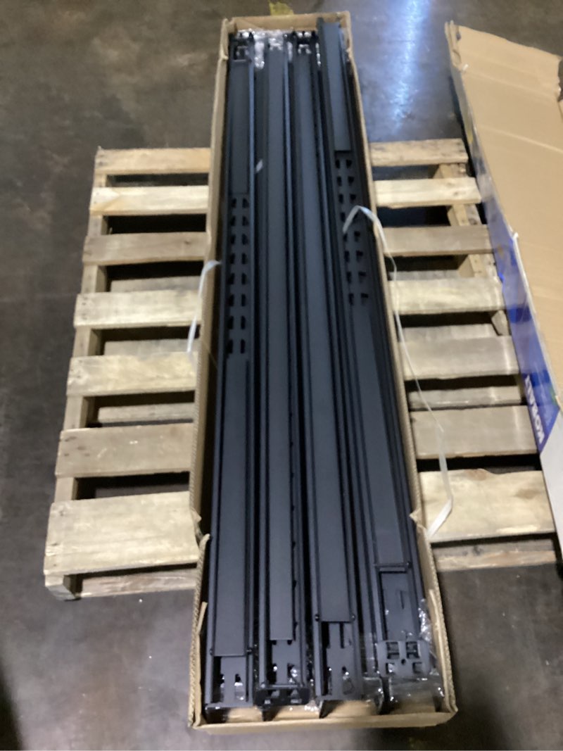 Condition photo showing Good Condition for kobalt bolted steel heavy duty 4-tier utility shelving unit (77-in w x 24-in d x 72-in h), black, (1500-lb capacity per shelf)