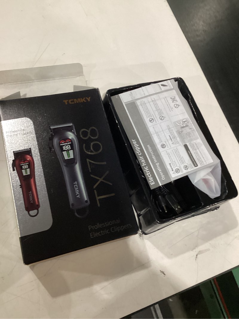 Condition photo showing New/Like New for hair clippers for men professional clippers for men cordless&corded barber clippers for hair cutting & grooming. rechargeable hair trimmer kit for household (red)