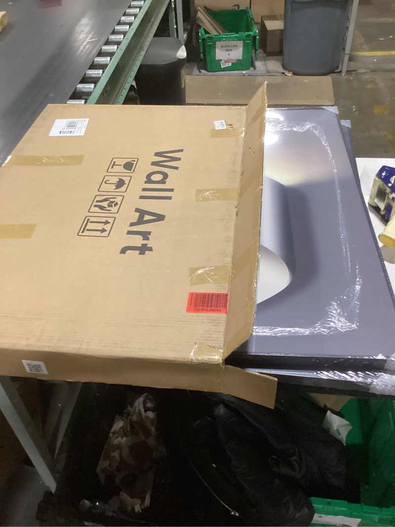 Condition photo showing New/Like New for Framed Modern Black and White Abstract Wall Art for Living Room, Large 3 Piece Bright Style Silvery Artwork for Walls, Luxury Painting Prints for Dining Room Hallway Office Wall Decor, 24x36 In 36" H x 24" W x 3Pcs Modern Black White