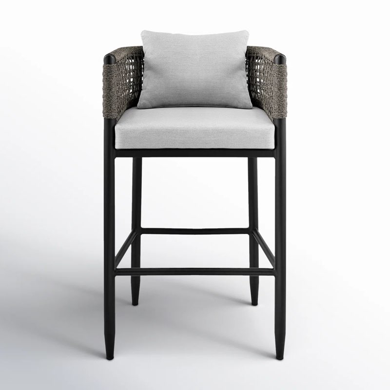 Scotia Aluminum Outdoor Bar Stool with Cushion