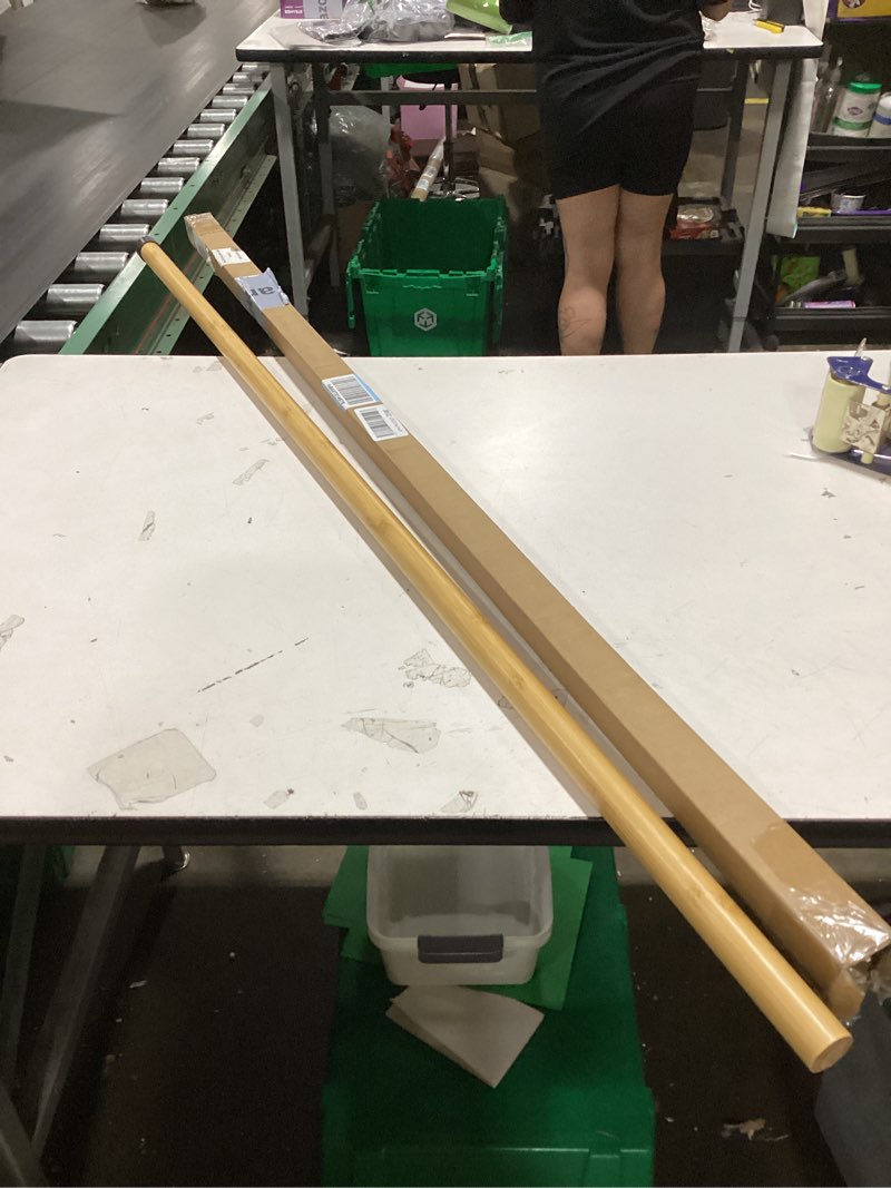 Condition photo showing As Is for p polerden yoga stick, 5ft exercise stick for mobility, stretching stick with non-slip ends, exercise dowel for pilates, balance pole and stretch bar for stretching equipment 1 pcs 58 inches natural bamboo