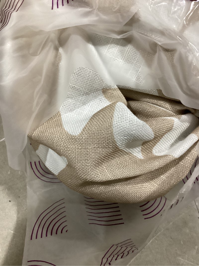 Condition photo showing Good Condition for extra wide 100 inch linen curtain for living room divider light filtering semi sheer grommet patio curtain for sliding door natural beige coastal decor sunroom floor to ceiling window panel 100"x84" 100"w x 84"l (pack of 1) natural