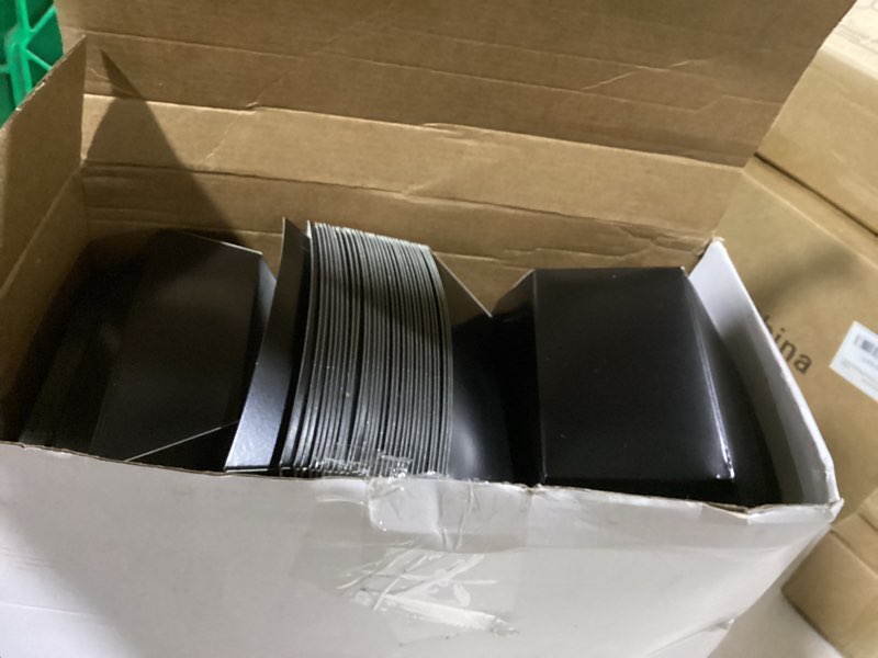 Condition photo showing As Is for 300 pcs paper food boats nacho trays disposable 2lb boats fast food serving hot dog holder paper basket for birthday picnics wedding graduation carnivals party supplies(2 lb,black, white) 2 lb black/white