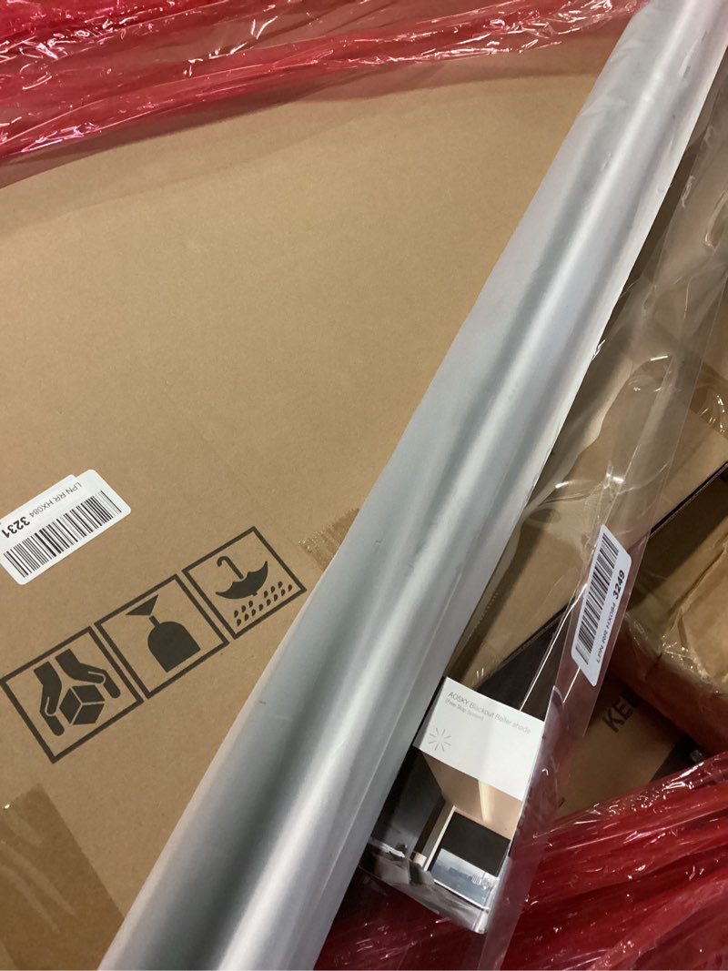 Condition photo showing Good Condition for AOSKY Cordless Roller Shades Blackout Blinds for Windows Room Darkening Rolled Up Shades with Spring System, UV Protection Window Shades Door Blinds for Home and Office (65" W x 72" H, Black) 65"W x 72"H Black