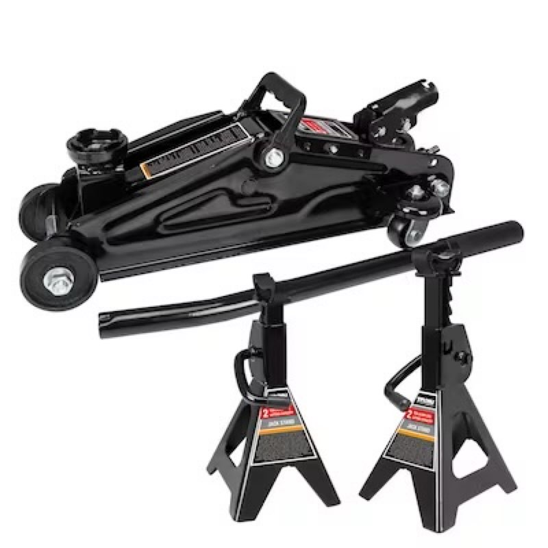 torin black 2-ton steel manual hydraulic floor jack