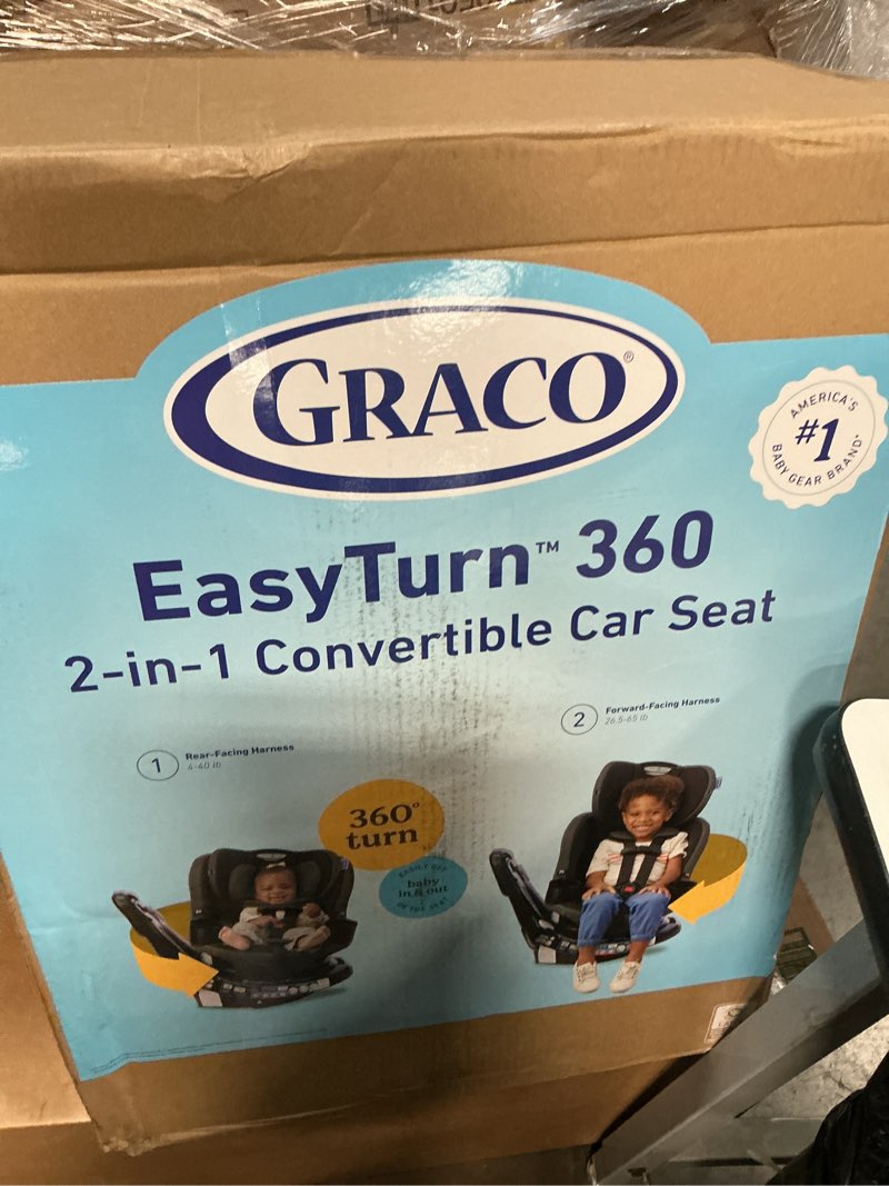 Condition photo showing New/Like New for Graco EasyTurn 360 2-in-1 Convertible Car Seat, 360 Degree Rotating Infant to Toddler Rotating Car Seat, 2 Modes Forward and Rear Facing, Slim Design, Cyran