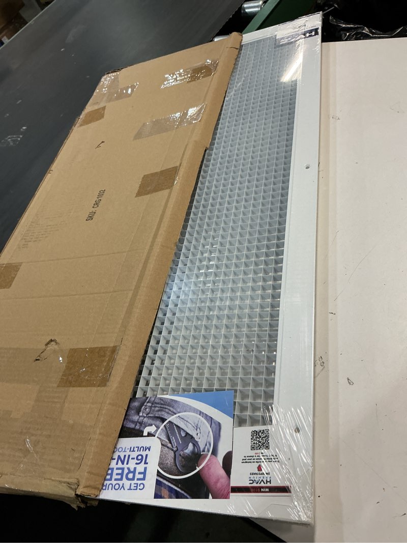 Condition photo showing New/Like New for HVAC Premium 10'' x 32'' or 32'' x 10'' Cube Core Eggcrate Return Air Grille - Aluminum Rust Proof - HVAC Vent Duct Cover - White [Outer Dimensions: 11.75 x 33.75] 10 x 32