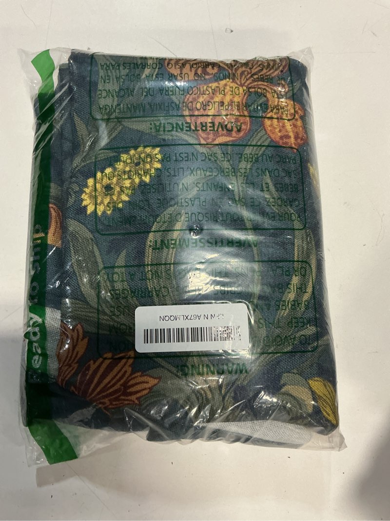 Condition photo showing Good Condition for patdrea Designer Dark Blue Linen Square Tablecloth,Vintage French Rustic Floral Pattern Tablecloths,