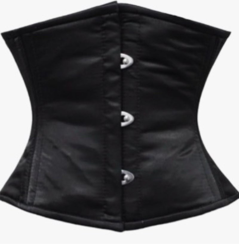 Women's Corset with Laces on the Back Bones Bustiers Tight Short Black (SIMILAR) M