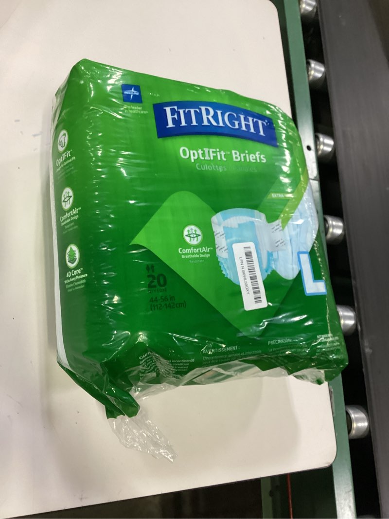 Condition photo showing New/Like New for FitRight Extra+ Adult Diapers, Disposable Incontinence Briefs, Leak-Proof Diaper, Absorbent Briefs for Men and Women, Maximum Protection, Large, 44 – 56 in, 20 Briefs per Bag 20 Count Large