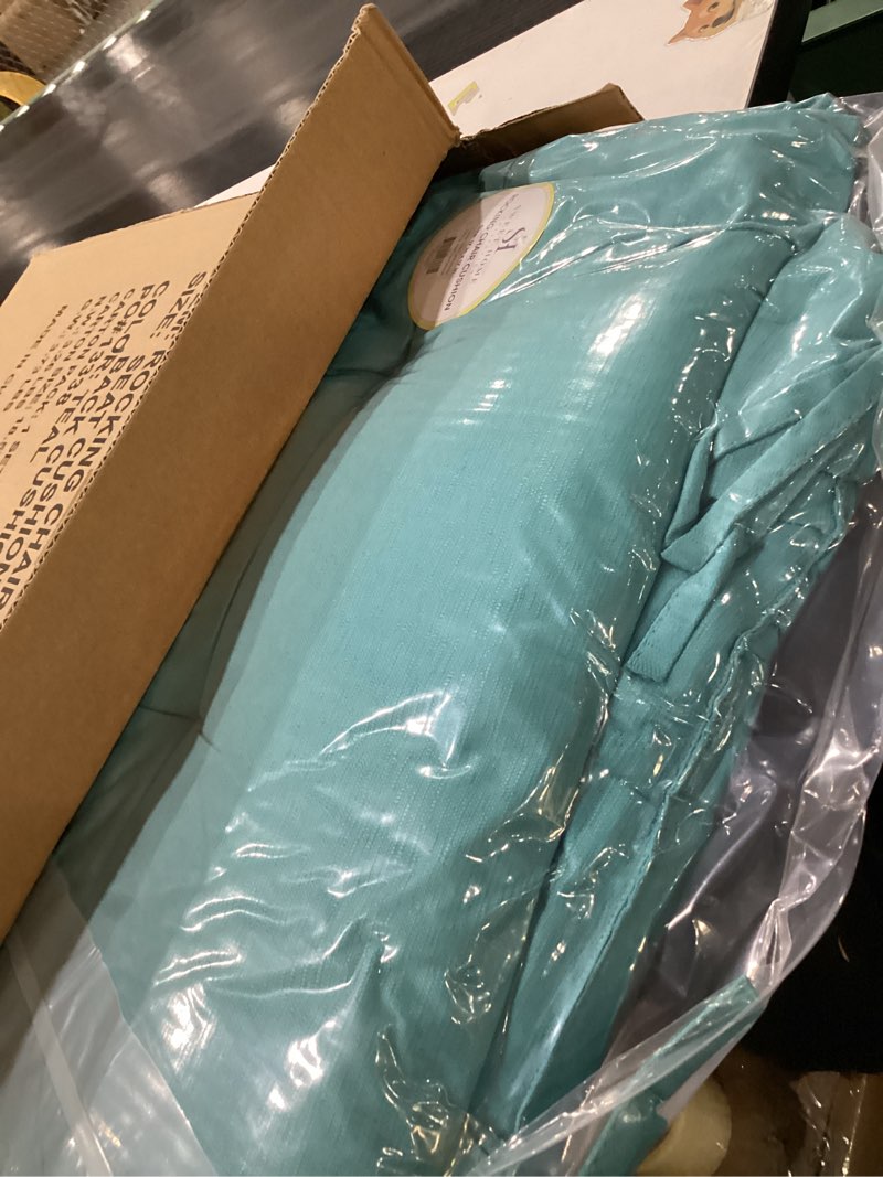 Condition photo showing New/Like New for Sweet Home Collection Rocking Chair Cushion Premium Tufted Pads Non Skid Slip Backed Set of Upper and Lower with Ties, 1 Count (Pack of 1), Teal Teal 2 Piece Set