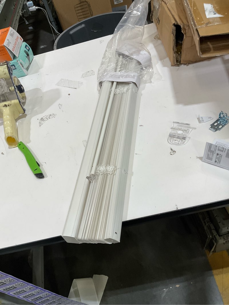 Condition photo showing Good Condition for blindsavenue cellular honeycomb cordless polyester shade, 9/16" single cell, light filtering, white, size: 27" w x 72" h white 27"w x 72"h