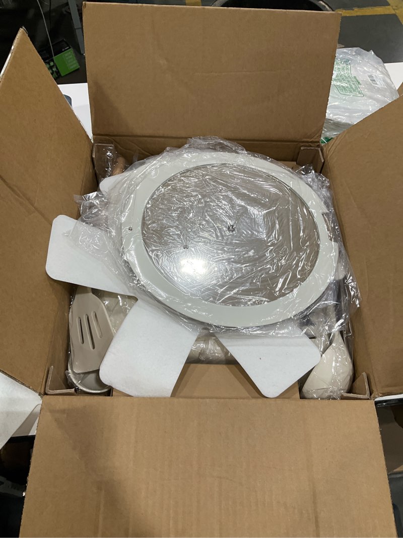 Condition photo showing Good Condition for kikcoin nonstick pots and pans set - ceramic cookware set with detachable handle - 25 pack healthy pans set for cooking - stackable for rv kitchen, induction ready - dishwasher and oven safe cream 25 pack