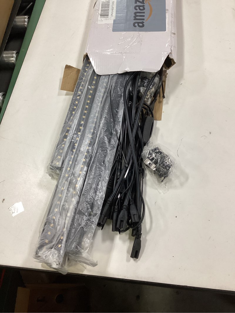 Condition photo showing New/Like New for Barrina T5 Grow Lights, 2FT 80W(8 x 10W) Black Cover, LED Plant Growing Lamp for Indoor Plants, Full Spectrum Grow Light Strip with Switch, Magnetic Installation, Plug and Play, 5000K White, 8 Packs White 2FT-Black Cover