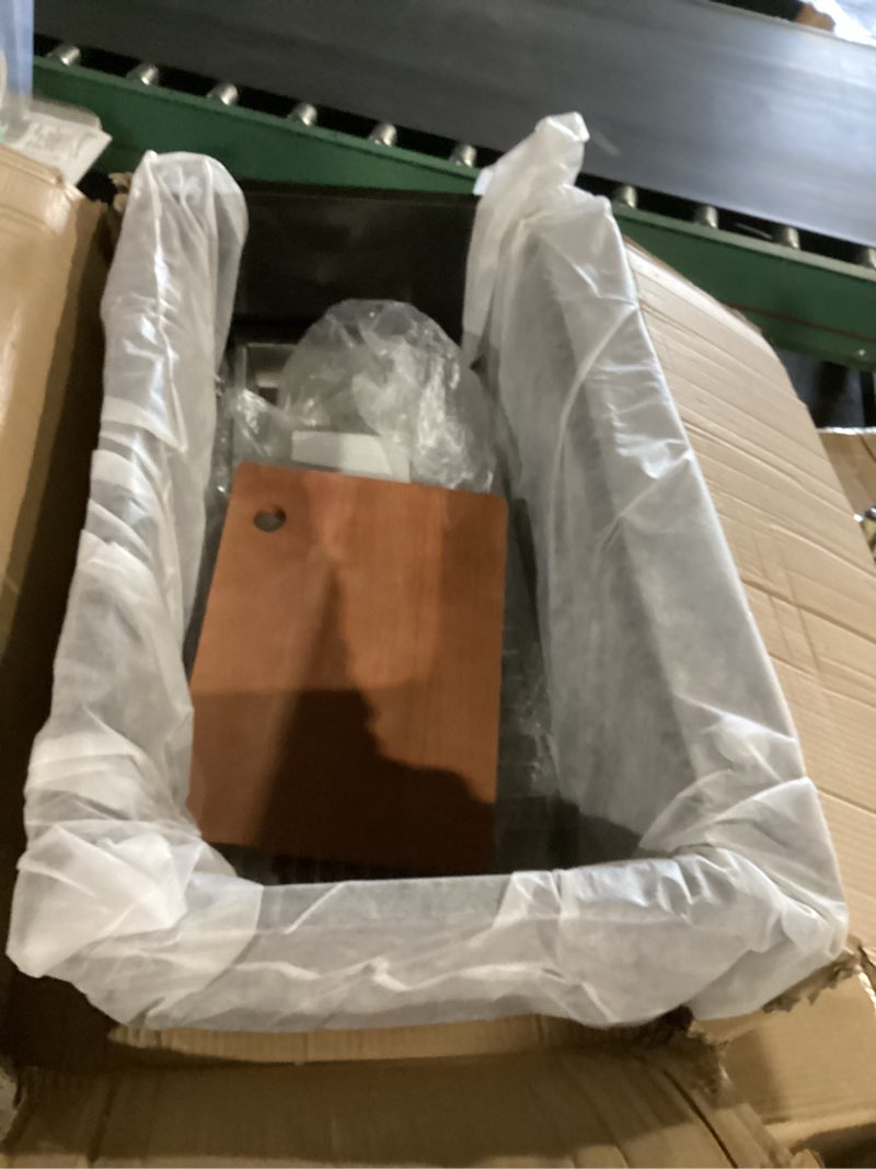 Condition photo showing New/Like New for Black Kitchen Sink Workstation,30"x18" Stainless Steel Drop In Single Bowl Sink Built-in Ledge Workstation Sink Design For Placing/Sliding Accessories-Cutting Board And Drying Rack,Colander 30x18 Black