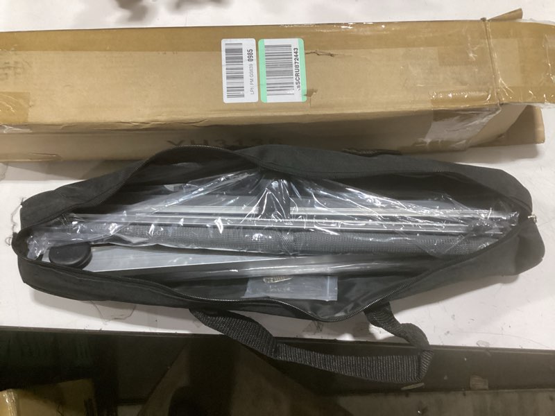 Condition photo showing As Is for outus mesh literature brochure holder with 8 pocket portable magazine display roll up magazine rack lightweight floor standing catalog office brochure display stand for business trade shows gray