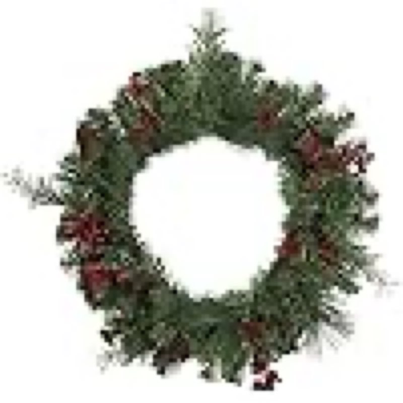 Northlight Pine Cones and Berries Artificial Christmas Wreath with Ribbon, 24-Inch, Unlit
