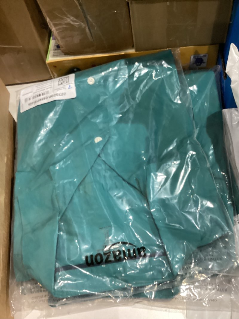 Condition photo showing New/Like New for Amazon Essentials Mens Vacation Cotton Button-Down Resort Shirt, Short Sleeve Small Teal