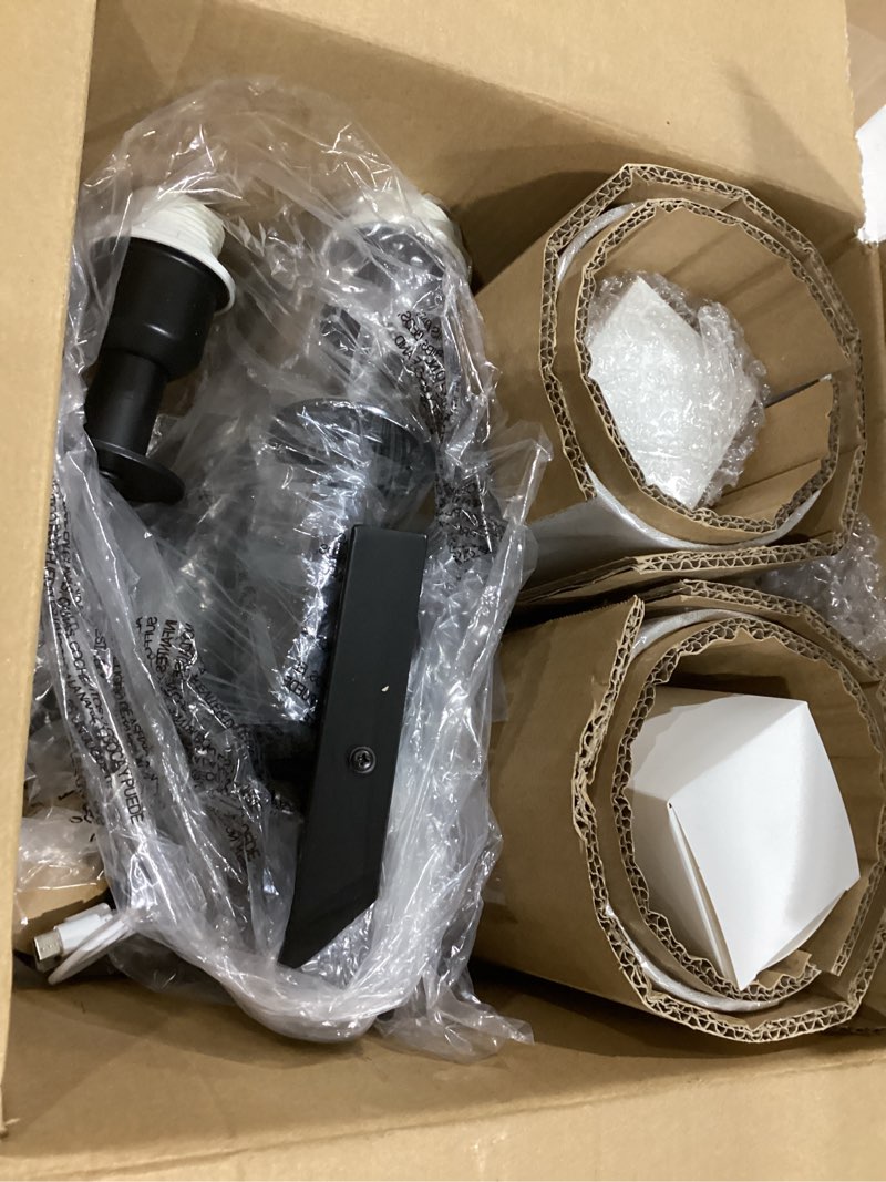 Condition photo showing Good Condition for 24.8 inch black battery operated wall sconces set of 2, rechargeable wireless wall lights with remote & white fabric shade, indoor not hardwired dimmable wall lamps for bedroom, 2 bulbs included 24.8 inch black and white