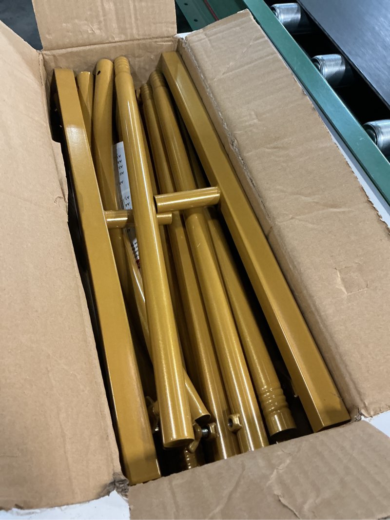 Condition photo showing Good Condition for 7.2 ft Arch Backdrop Stand, Metal Balloon Arch Stand, Stable Wedding Arched Frame with Square Base Ground Nails, Background Arches for Birthday Party Baby Shower Garland Decoration, Gold 7.2 x 4 FT(HxW)