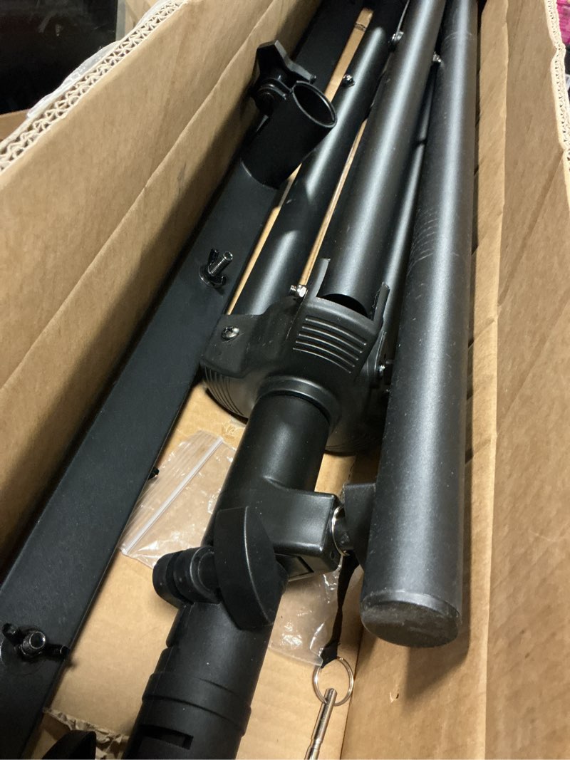 Condition photo showing As Is for DJ Light Stand Heavy Duty Par Can Tripod T-Bar Stage Lights Stand Adjustable 39-100 Inch DJ Lighting Tripod Mount