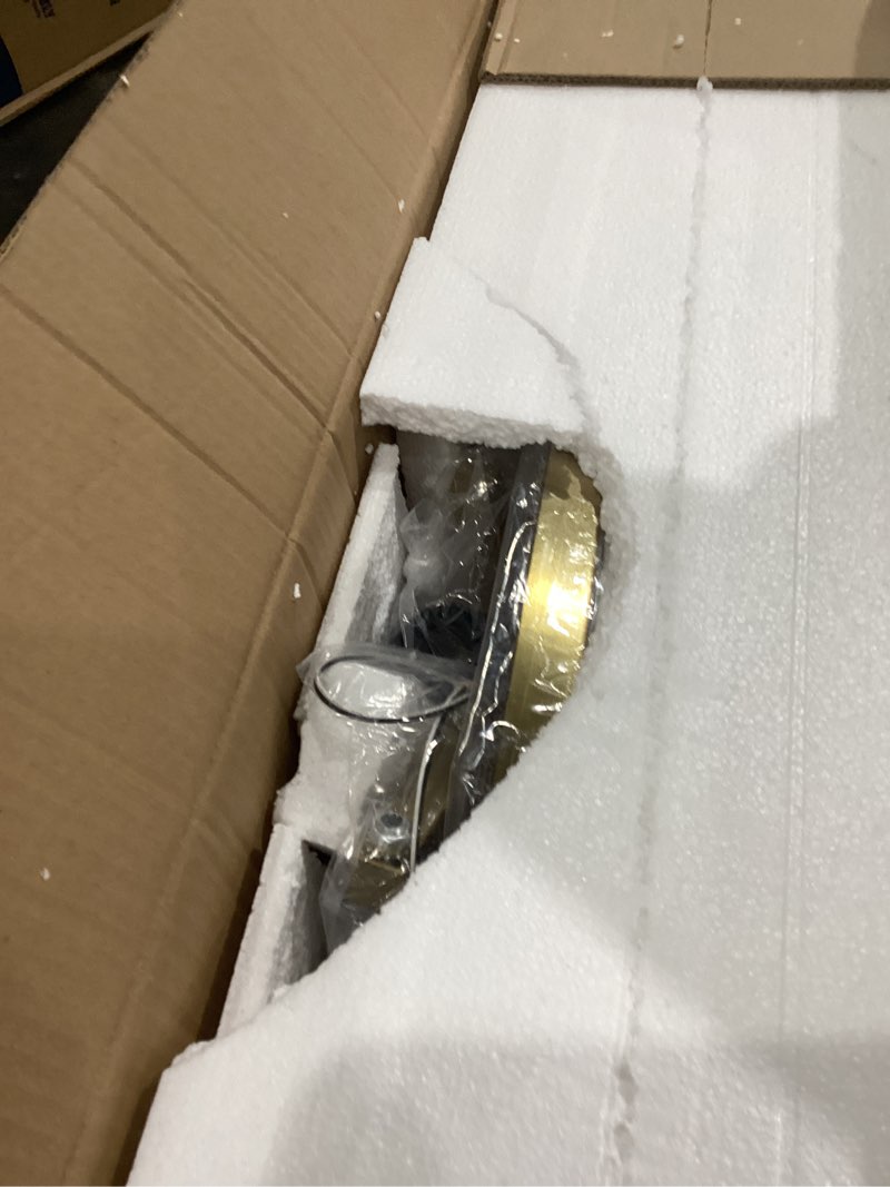 Condition photo showing New/Like New for Gold Crystal Bathroom Vanity Lights, 5 Lights Bathroom Lighting Fixtures Over Mirror Modern Gold Crystal Wall Light with Square Shade Gold-Square Shade 5-Lights