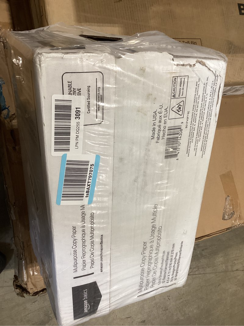 Condition photo showing New/Like New for amazon basics multipurpose copy printer paper, 20 lb, 8.5 x 11 inches, 10 reams (5,000 sheets), 92 bright white