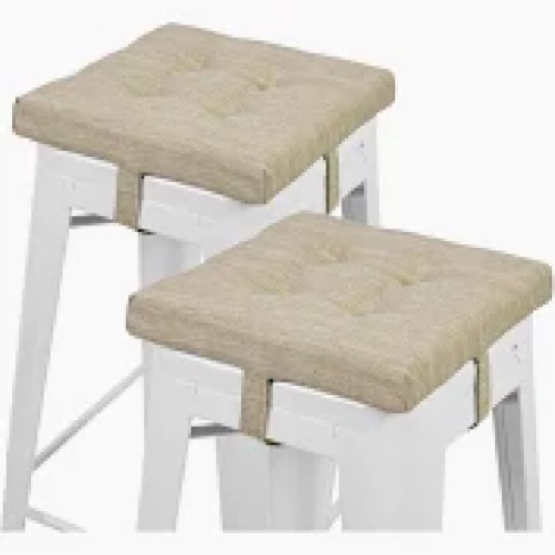 baibu 12 Inches Square Seat Cushion Set of 2, Super Soft Bar Stool Square Seat Cushion with Ties- 2 