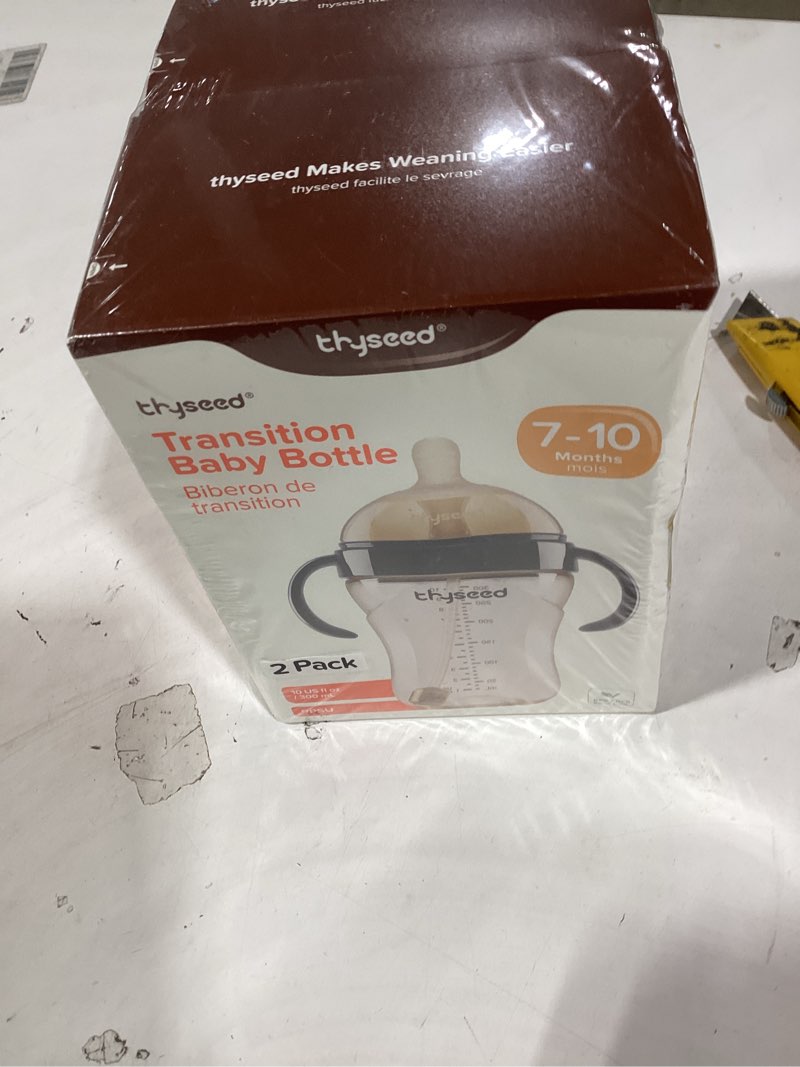 Condition photo showing New/Like New for thyseed ppsu weighted straw cup with handles toddlers transition bottles to sippy cups no spill learner milk water baby bottle soft silicone spout dishwasher safe bpa free 6+ months 10oz/300ml 2 pack 6-24 months with handle and straw 2 pack