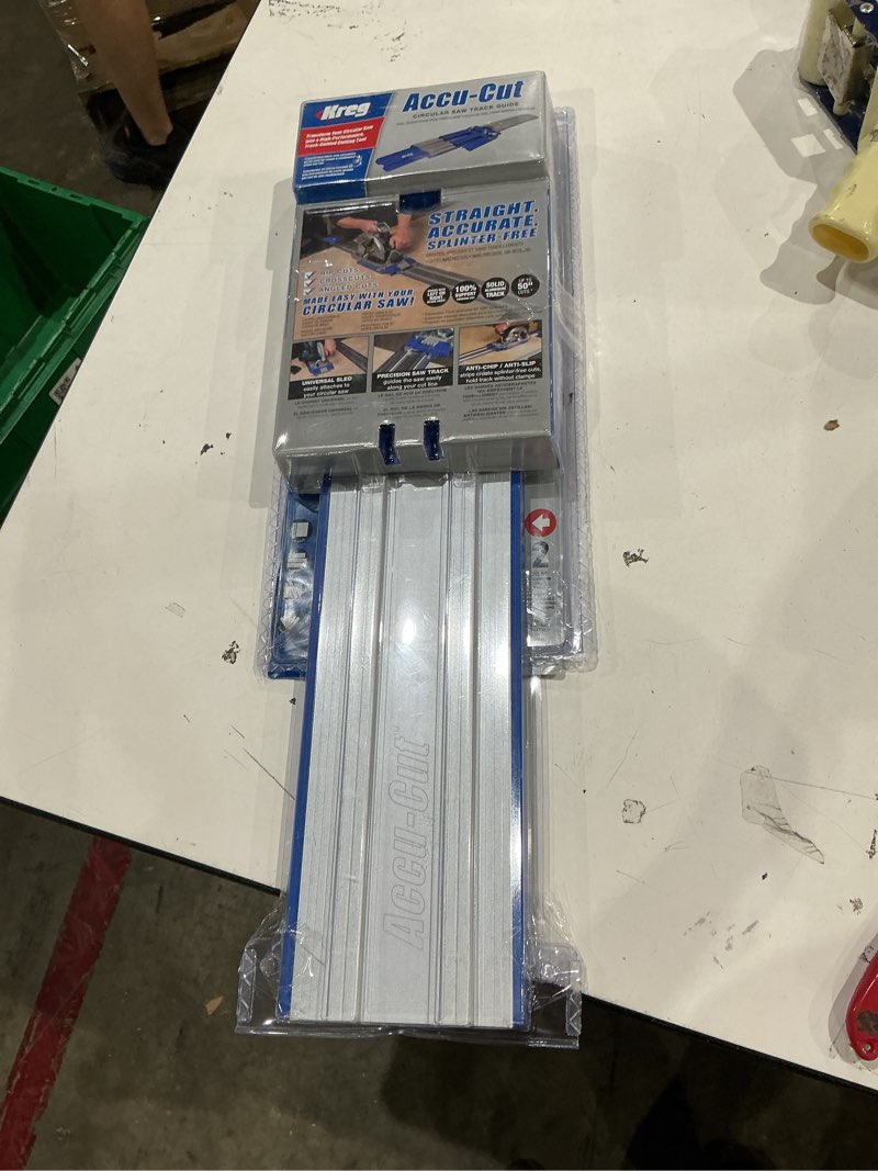 Condition photo showing As Is for kreg accu-cut aluminum 50 in. l saw guide blue/silver 1 pc